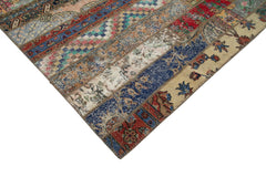 Kirk Yama Grey Patchwork Cotton Wool Handmade Area Rug 8'0'' x 10'1''