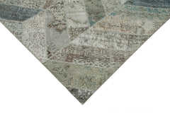 Kirk Yama Grey Patchwork Cotton Wool Handmade Area Rug 8'0'' x 10'1''
