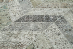 Kirk Yama Grey Patchwork Cotton Wool Handmade Area Rug 8'0'' x 10'1''