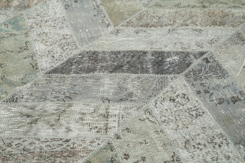 Kirk Yama Grey Patchwork Cotton Wool Handmade Area Rug 8'0'' x 10'1''