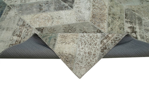 Kirk Yama Grey Patchwork Cotton Wool Handmade Area Rug 8'0'' x 10'1''