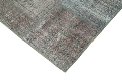 Kirk Yama Grey Patchwork Cotton Wool Handmade Area Rug 8'1'' x 11'6''