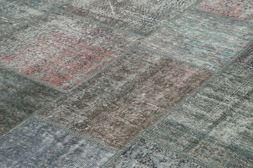 Kirk Yama Grey Patchwork Cotton Wool Handmade Area Rug 8'1'' x 11'6''