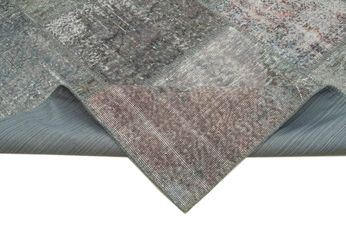 Kirk Yama Grey Patchwork Cotton Wool Handmade Area Rug 8'1'' x 11'6''