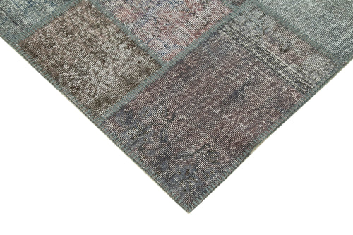 Kirk Yama Grey Patchwork Cotton Wool Handmade Area Rug 8'2'' x 11'5''
