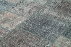 Kirk Yama Grey Patchwork Cotton Wool Handmade Area Rug 8'2'' x 11'5''