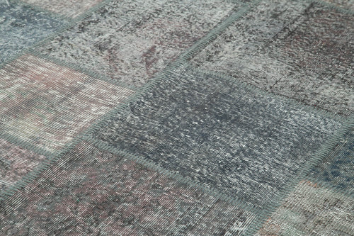 Kirk Yama Grey Patchwork Cotton Wool Handmade Area Rug 8'2'' x 11'5''