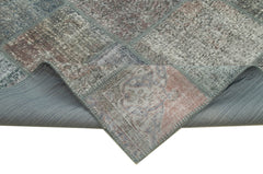 Kirk Yama Grey Patchwork Cotton Wool Handmade Area Rug 8'2'' x 11'5''