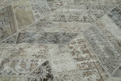 Kirk Yama Grey Patchwork Cotton Wool Handmade Area Rug 9'0'' x 12'2''