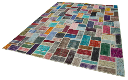 Kirk Yama Grey Patchwork Cotton Wool Handmade Area Rug 8'8'' x 11'9''