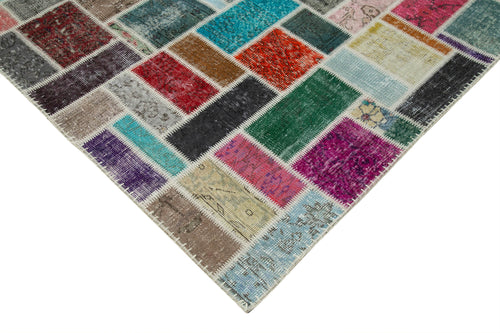 Kirk Yama Grey Patchwork Cotton Wool Handmade Area Rug 8'8'' x 11'9''