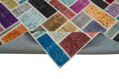 Kirk Yama Grey Patchwork Cotton Wool Handmade Area Rug 8'8'' x 11'9''