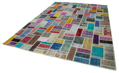 Kirk Yama Grey Patchwork Cotton Wool Handmade Area Rug 8'8'' x 11'10''