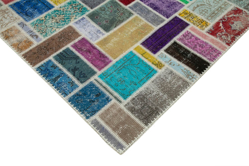 Kirk Yama Grey Patchwork Cotton Wool Handmade Area Rug 8'8'' x 11'10''