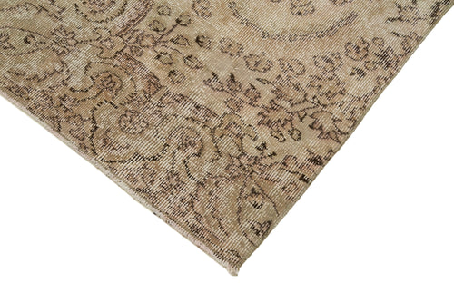 Overdyed Vintage Beige Vintage Cotton Wool Handmade Area Rug 2'9'' x 9'6''