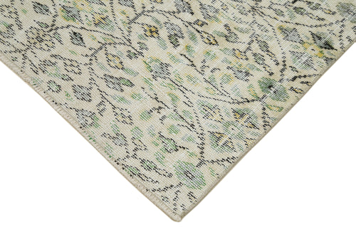 Overdyed Vintage Beige Vintage Cotton Wool Handmade Area Rug 2'11'' x 10'0''