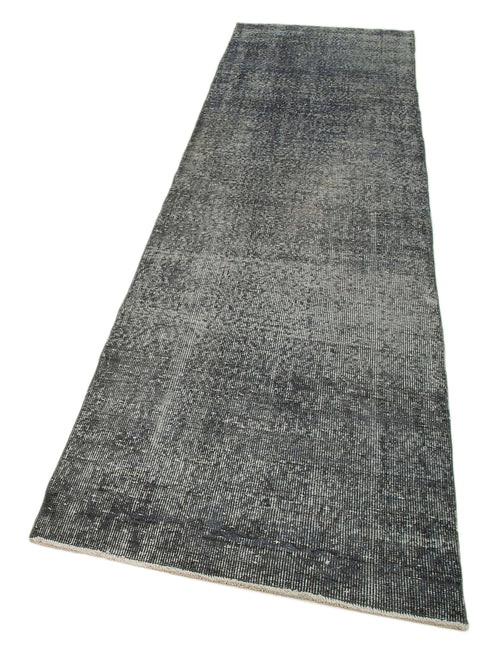 Overdyed Vintage Grey Vintage Cotton Wool Handmade Area Rug 2'8'' x 10'0''