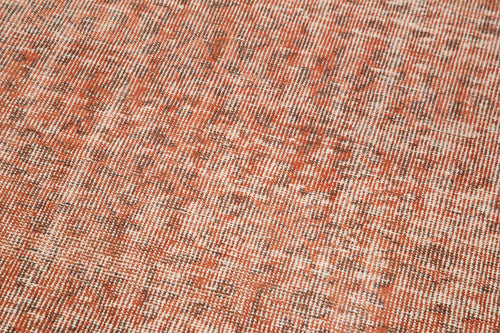 Overdyed Orange Orange Vintage Cotton Wool Handmade Area Rug 2'10'' x 9'4''