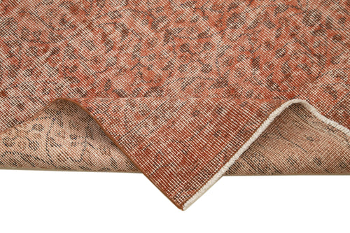 Overdyed Orange Orange Vintage Cotton Wool Handmade Area Rug 2'10'' x 9'4''