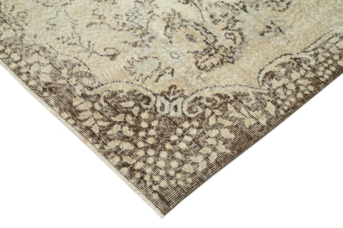 Vintage Beige Vintage Cotton Wool Handmade Area Rug 5'11'' x 10'6''