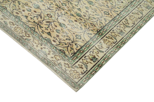 Vintage Beige Vintage Cotton Wool Handmade Area Rug 5'10'' x 8'9''