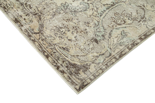 Vintage Beige Vintage Cotton Wool Handmade Area Rug 6'6'' x 8'10''