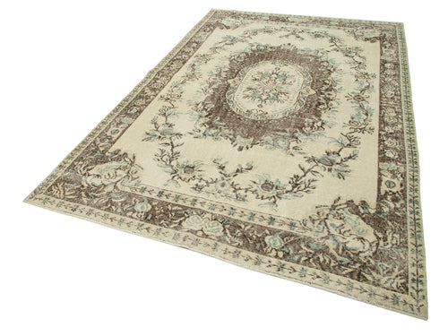 Vintage Beige Vintage Cotton Wool Handmade Area Rug 6'0'' x 9'6''