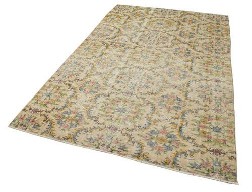Vintage Beige Vintage Cotton Wool Handmade Area Rug 5'3'' x 8'9''