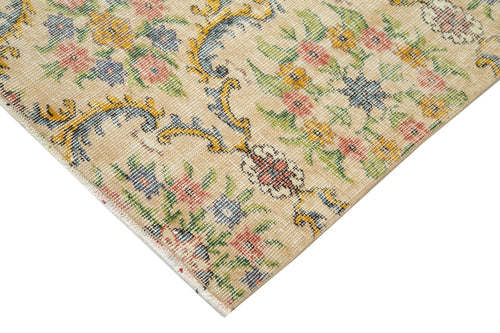 Vintage Beige Vintage Cotton Wool Handmade Area Rug 5'3'' x 8'9''