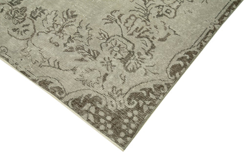 Overdyed Vintage Grey Vintage Cotton Wool Handmade Area Rug 5'1'' x 9'2''