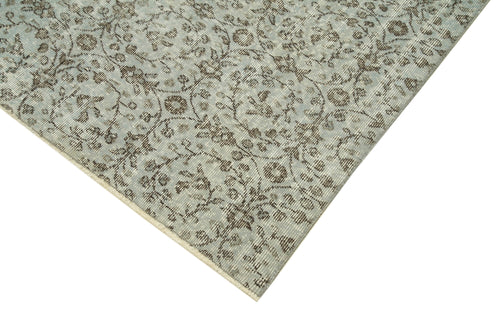 Overdyed Vintage Blue Vintage Cotton Wool Handmade Area Rug 5'2'' x 8'6''