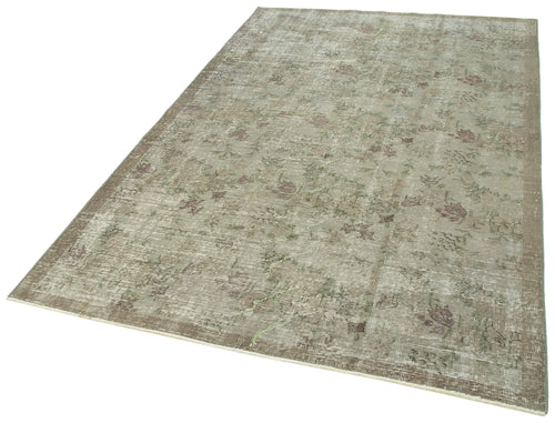 Overdyed Vintage Grey Vintage Cotton Wool Handmade Area Rug 5'3'' x 8'2''