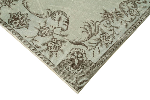 Overdyed Vintage Grey Vintage Cotton Wool Handmade Area Rug 5'2'' x 8'6''