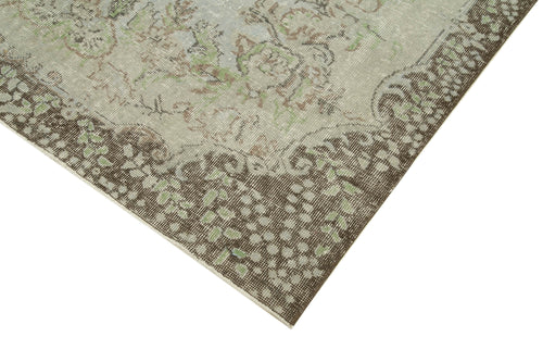 Overdyed Vintage Grey Vintage Cotton Wool Handmade Area Rug 5'10'' x 9'6''