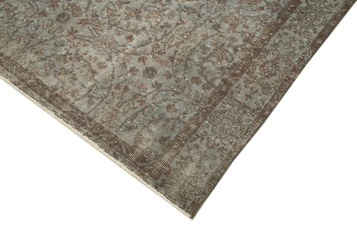 Overdyed Vintage Grey Vintage Cotton Wool Handmade Area Rug 5'2'' x 8'2''