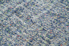 Handmade Area Rug - Checkered Kilim Blue Cotton Wool 4x7 Feet Vintage Carpet