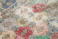 Checkered Kilim Beige Cotton Wool Handmade Area Rug 5'8'' x 9'4''