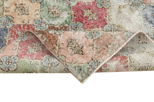 Checkered Kilim Beige Cotton Wool Handmade Area Rug 5'8'' x 9'4''