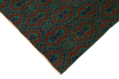 Handmade Area Rug – Checkered Kilim Brown Cotton Wool Vintage Turkish Carpet 6'5''x10'4''