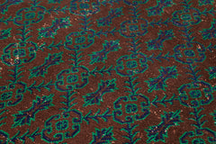 Handmade Area Rug – Checkered Kilim Brown Cotton Wool Vintage Turkish Carpet 6'5''x10'4''