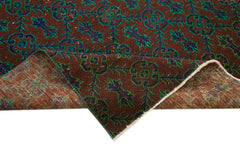 Handmade Area Rug – Checkered Kilim Brown Cotton Wool Vintage Turkish Carpet 6'5''x10'4''