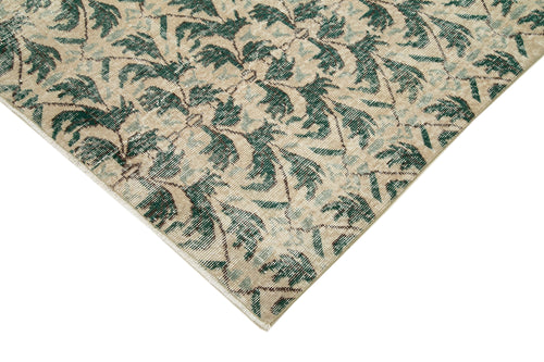 Handmade Area Rug - Checkered Kilim Beige Cotton Wool Vintage Carpet 5'0''x8'7''