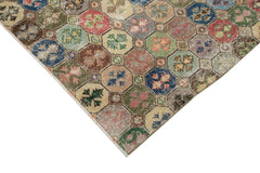 Handmade Area Rug - Checkered Kilim Turkish Vintage Wool Cotton Rug 5'11''x9'5''