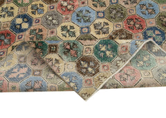 Handmade Area Rug - Checkered Kilim Turkish Vintage Wool Cotton Rug 5'11''x9'5''