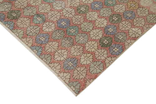 Handmade Area Rug – Checkered Kilim Beige Cotton Wool Vintage Carpet 6'2''x8'7''