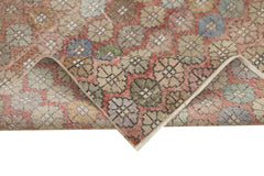 Handmade Area Rug – Checkered Kilim Beige Cotton Wool Vintage Carpet 6'2''x8'7''