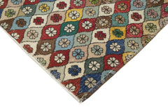 Handmade Area Rug - Checkered Kilim Cotton Wool Rug, Soft Wool Texture 6'x9'7"
