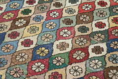 Handmade Area Rug - Checkered Kilim Cotton Wool Rug, Soft Wool Texture 6'x9'7"