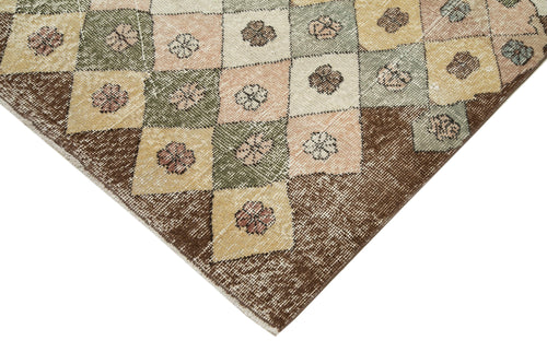 Handmade Area Rug - Checkered Kilim Rug Beige Wool Cotton Flat Weave Kilim Style