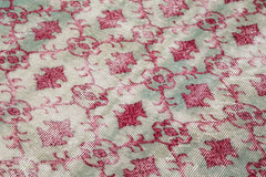 Checkered Kilim Red Cotton Wool Handmade Area Rug 5'5'' x 9'0''